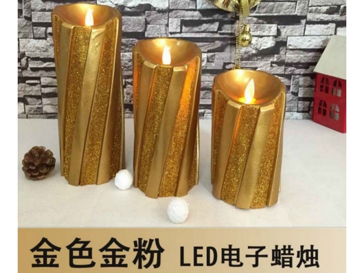 LED金色搖擺蠟燭，LED搖擺蠟燭，婚宴裝飾蠟燭，酒吧蠟燭