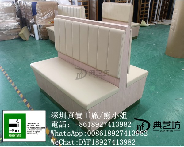 訂造雙面卡座，英標BS7176防火證書梳化，餐廳梳化定做，背靠背梳化，餐飲店傢俬工程，翻蓋儲物梳化