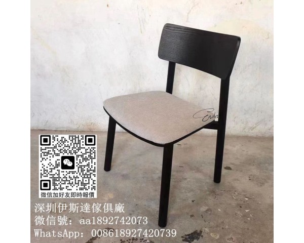 小巧餐椅、簡單耐看、實木軟包靠背餐椅、食肆枱椅訂造、bs7176防火證書、自助餐火鍋店烤肉燒烤店單椅