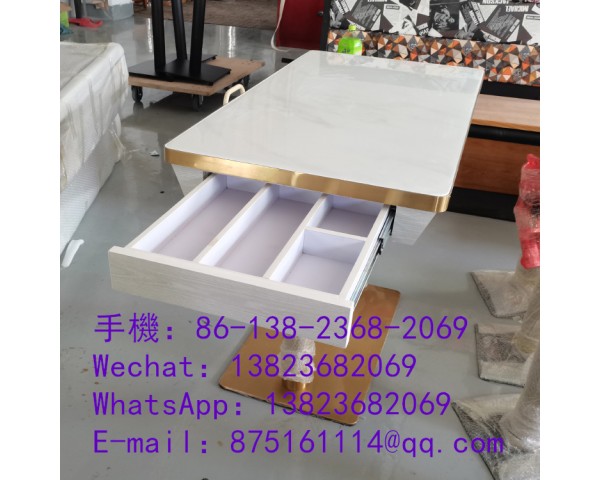 人造石餐桌訂製,不鏽鋼包邊餐枱訂做,收納櫃抽屜儲物餐檯訂造廠家