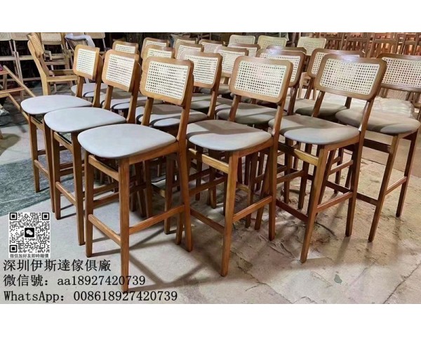 實木吧椅訂造，實木软包靠背吧椅、酒吧酒馆高脚凳、bar凳子订做、bs7176防火證書、實木傢俱工廠
