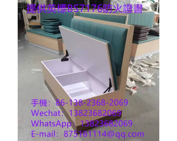 西餐廳咖啡廳梳化訂造,英標阻燃防火皮革卡座沙發梳化製造工廠,西餐廳意大利餐館沙髮