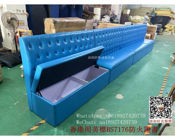卡位梳化訂製，單面靠墻儲物卡座梳化，酒吧拉釦沙發，志達行防火皮沙發，港式餐廳長椅訂製，訂製梳化座椅