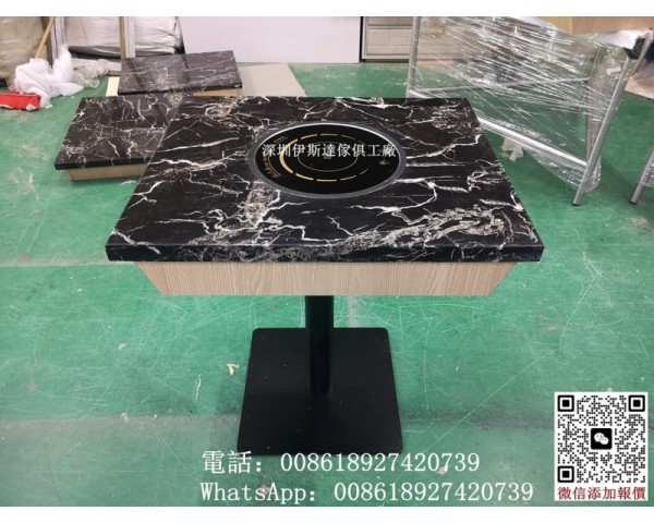 火鍋店枱櫈訂製，火鍋爐餐枱，火鍋桌，深圳餐枱傢俬工廠，大理石火鍋枱，防火板火鍋枱，餐枱訂造
