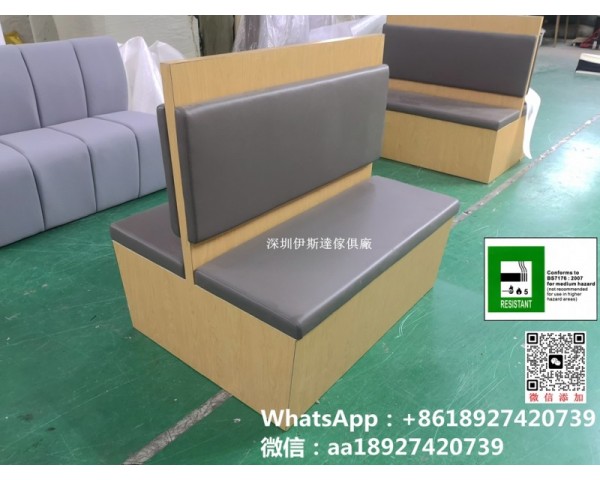 卡位梳化訂造，雙卡沙發，香港餐廳防火梳化，訂製梳化，軟包皮面沙發，冰室梳化，傢俬&家居