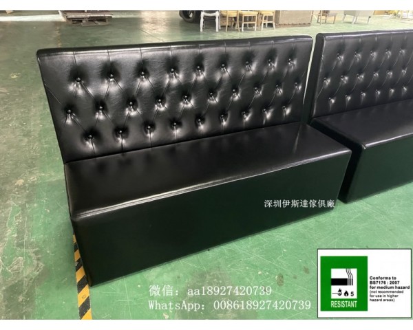 阻燃防火卡位訂造，香港酒吧卡座，黑色皮革卡座，夜總會KTV梳化，居酒屋沙發，卡位梳化訂製，餐廳梳化