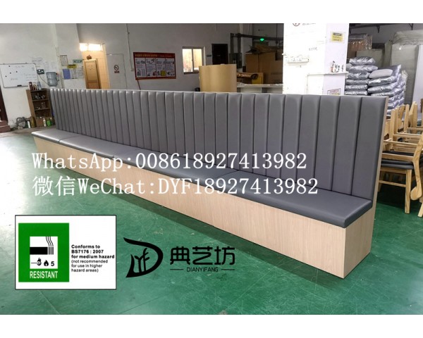 深圳工廠，訂造卡座梳化，茶餐廳卡位梳化訂造，咖啡廳梳化，西餐廳梳化，儲物沙發，香港防火證書梳化