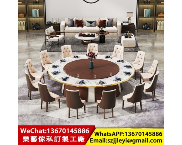 饭店餐桌大圆桌-饭店餐桌大圆桌樂藝家具批发，酒店圓檯大圓桌帶電動轉盤，20人圆桌尺寸及餐厅包房要求