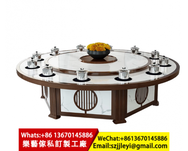 酒店餐厅大圆桌,定制家具餐桌,电动餐桌家具厂家,会所酒店包房餐桌