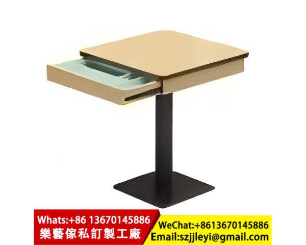 帶抽屜可儲物餐桌定制工廠,抽屜可放紙巾餐具,餐飲傢俱批發廠家