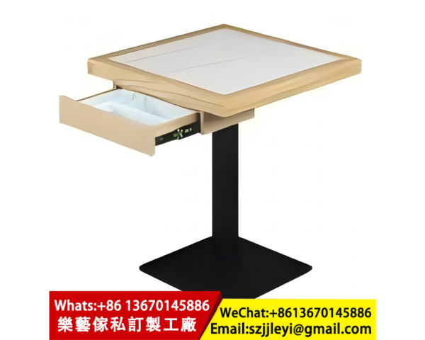 抽屜餐桌批量訂造，抽屜可放紙巾調味料，餐飲空間儲物設計方案